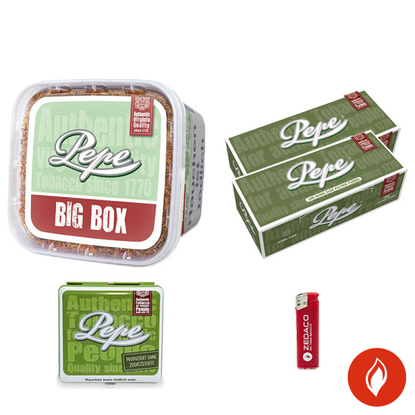 Pepe Bright Green Volumentabak Eimer Aktion Small mit Etui