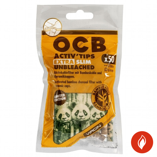 OCB ActivTips Extra Slim Unbleached Bamboo 6mm