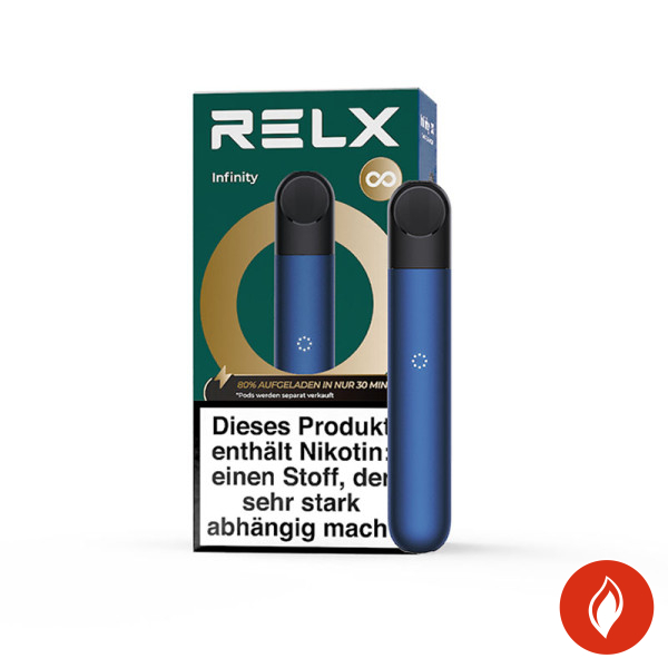 RELX Infinity Deep Blue E-Zigarette mit Packung