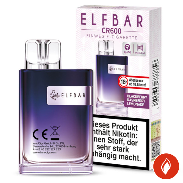 Elfbar CR600 Blackberry Raspberry Lemonade 20mg Einweg E-Zigarette