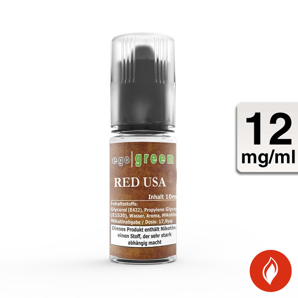 E-Liquid Ego Green Red USA Tobacco 12 mg
