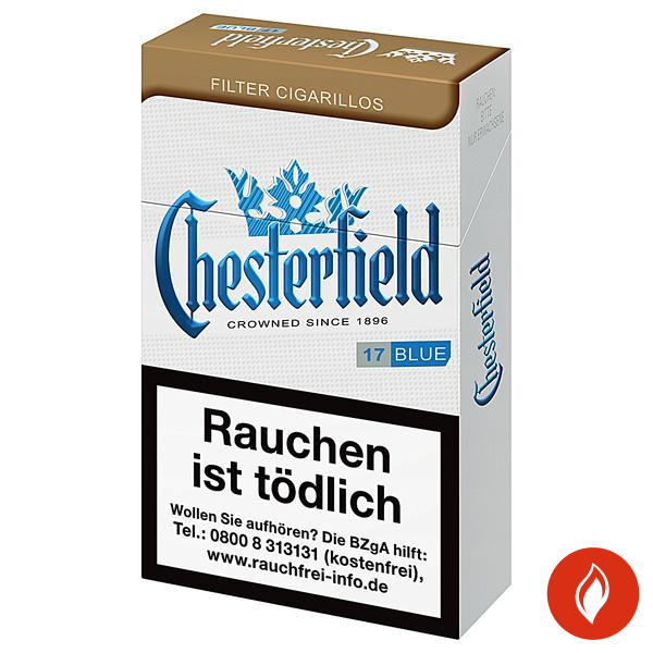 Chesterfield Zigarillos Naturdeckblatt Blue Original Pack Stange