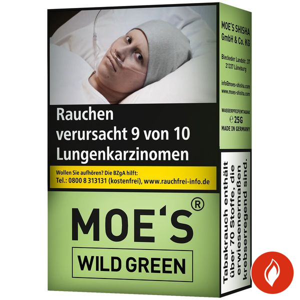 Moes Wild Green Wasserpfeifentabak Schachtel