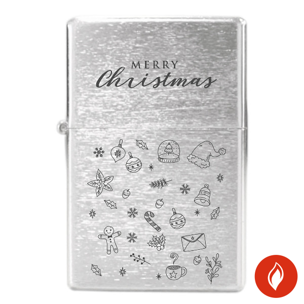 Zorr Benzin Weihnachten chrom satiniert Feuerzeug