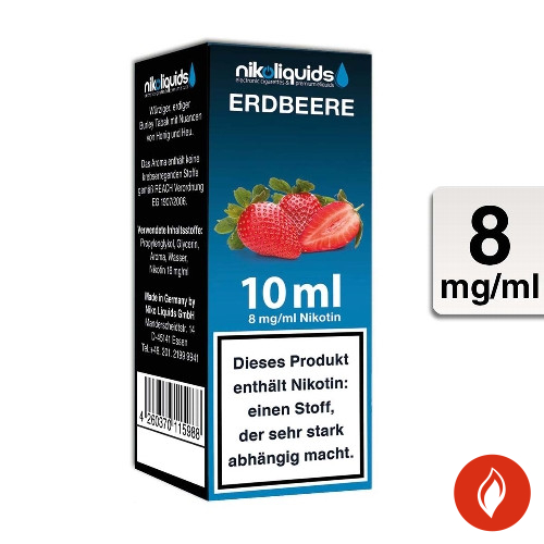 E-Liquid Nikoliquids Erdbeere 8 mg 70 Pg/30 Vg
