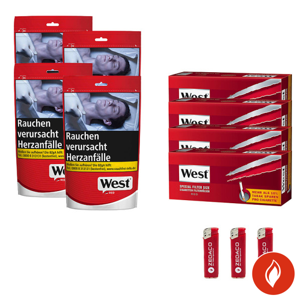 West Volumentabak Red L Tüte Aktion Large Extra Hülsen