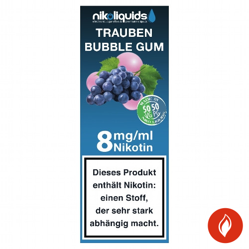 Nikoliquids Traube Bubble Gum 8mg Liquid Flasche