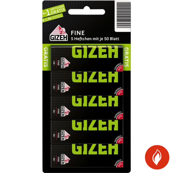 Gizeh Black Fine Zigarettenpapier Blisterkarte