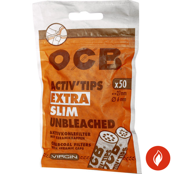OCB Aktiv Tips Extra Slim Unbleached 6mm Papierbeutel