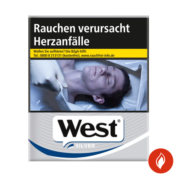 West Silver Mega Zigaretten Schachtel