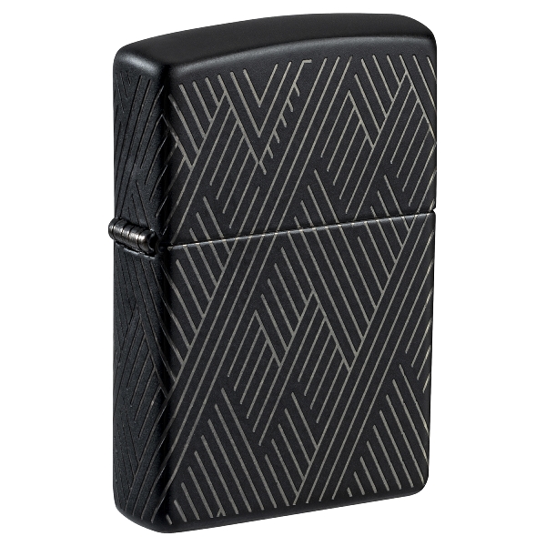 Zippo Abstract Lines Schwarz Matt Chrom