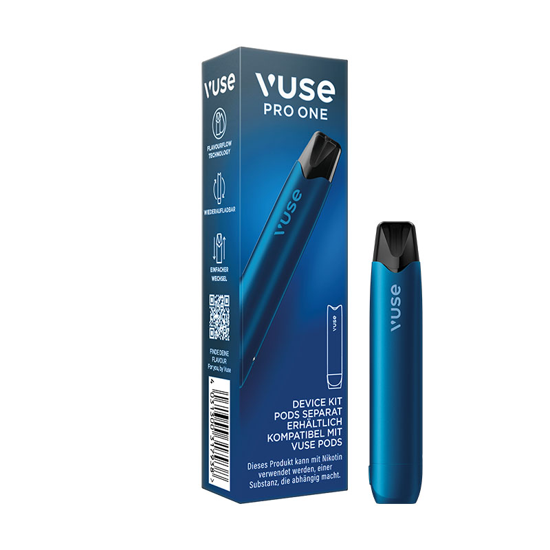 Vuse Pro One Device Pen Blue E-Zigarette Side + Gerät