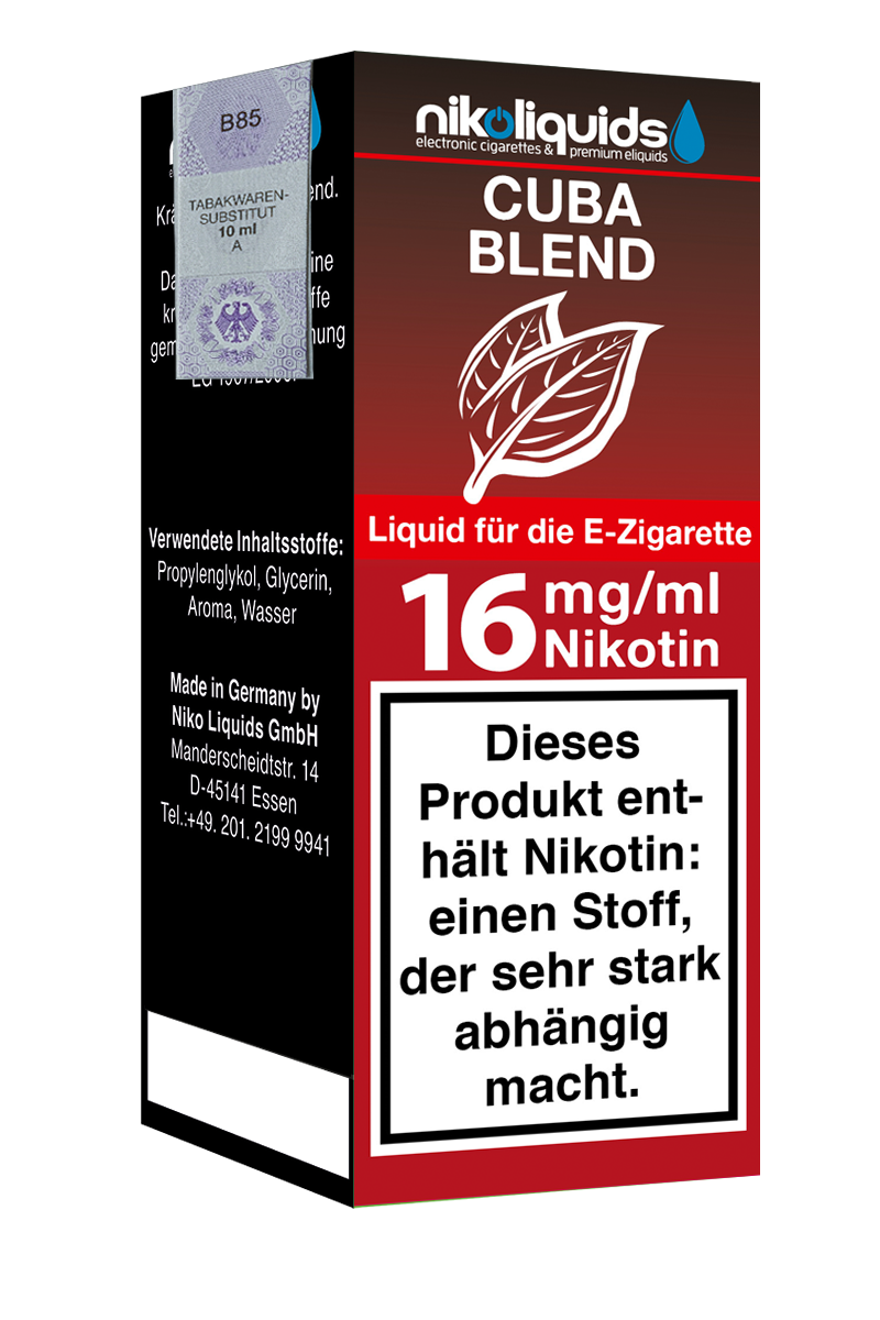 E-Liquid Nikoliquids Cuba Blend 16 mg 70 Pg 30 Vg