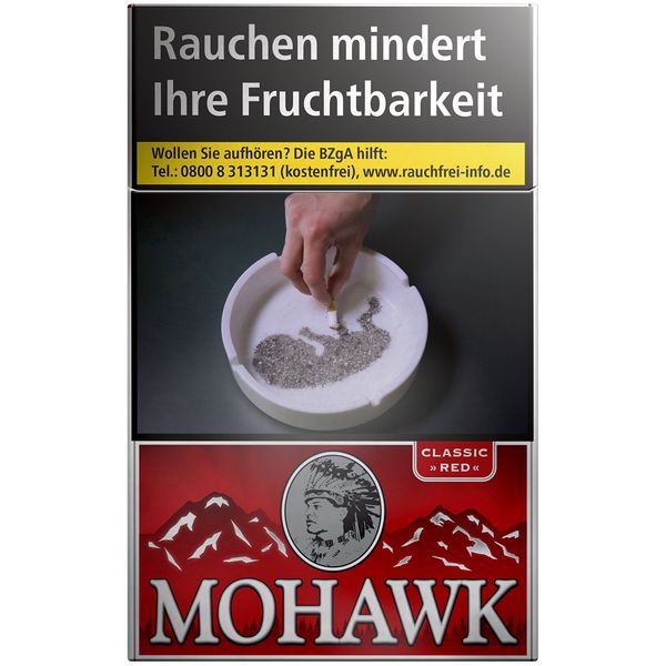 Mohawk Red Original Pack Zigaretten Schachtel
