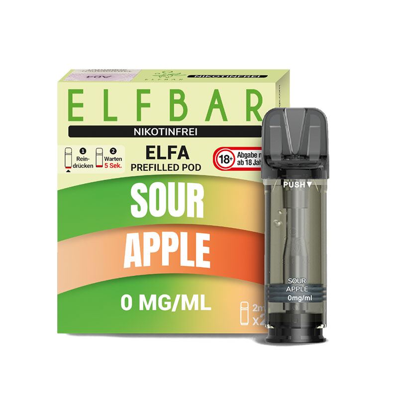 Elfbar Elfa Pods Sour Apple - 0mg Nikotin