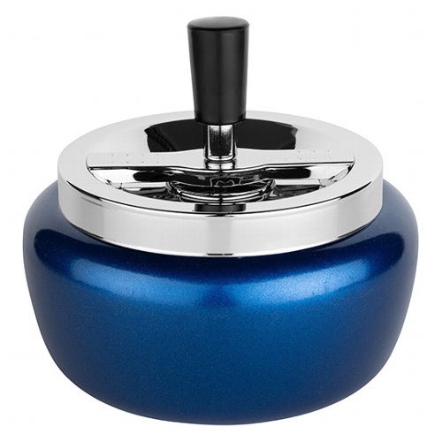 Schleuderascher Metall blau chrom