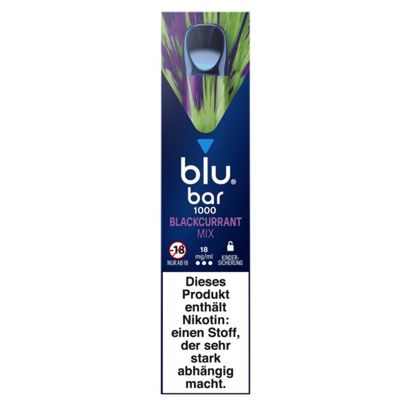 Blu bar 1000 Blackcurrant Mix 18mg Einweg E-Zigarette