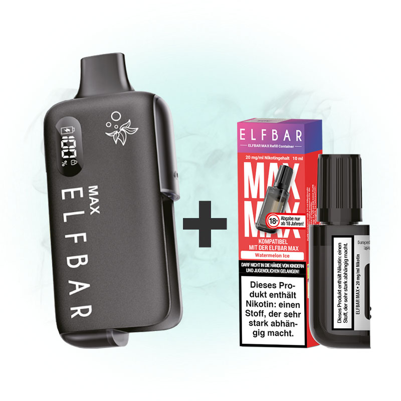 Elfbar Max Device Black + Watermelon Ice Pod