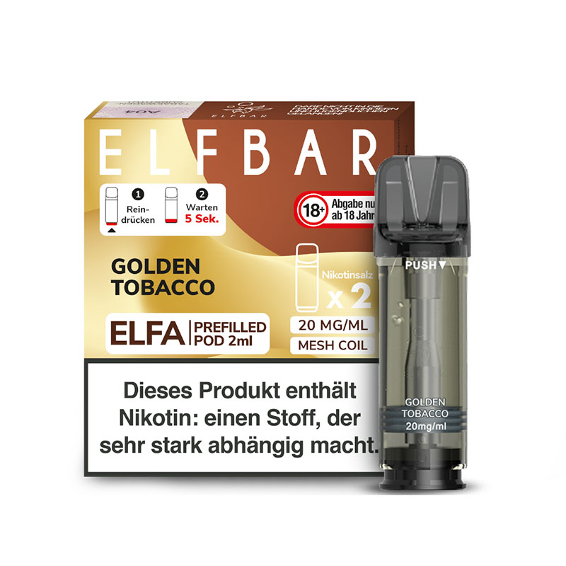 Elfbar Elfa Pods Golden Tobacco - 20mg Nikotin