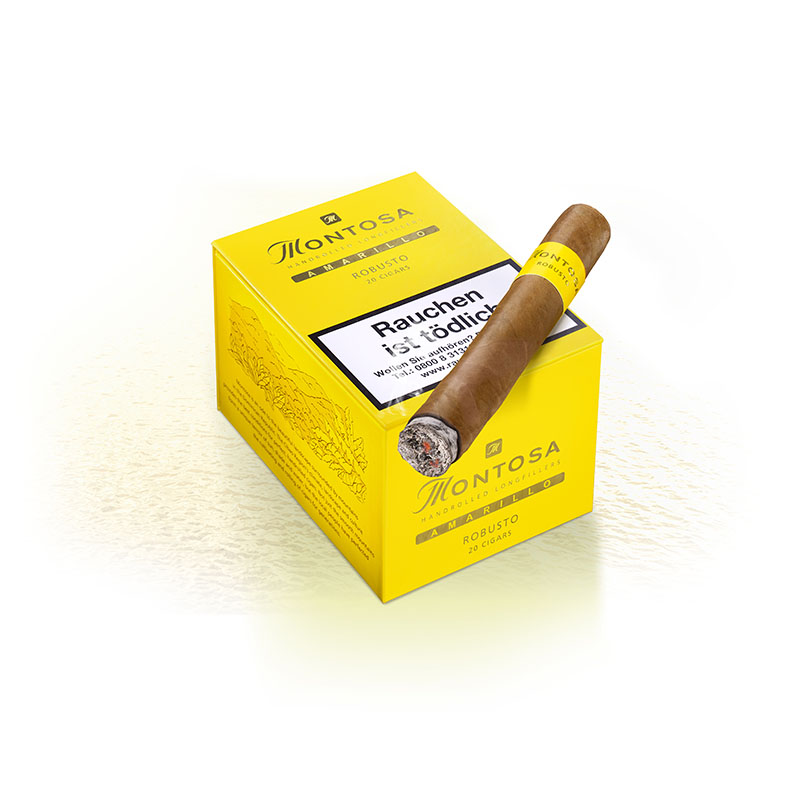 Montosa Amarillo Robusto Zigarren Kiste mit Zigarre