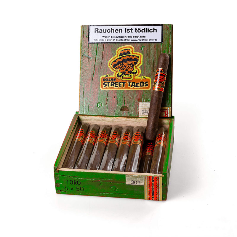 Rojas Street Tacos Barbacoa Toro Zigarren Kiste offen