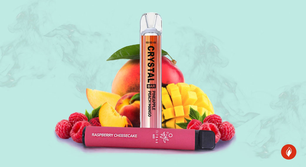 Elfbar-600-und-Crystal-Bar-600_liegen-vor-bunten-Früchten