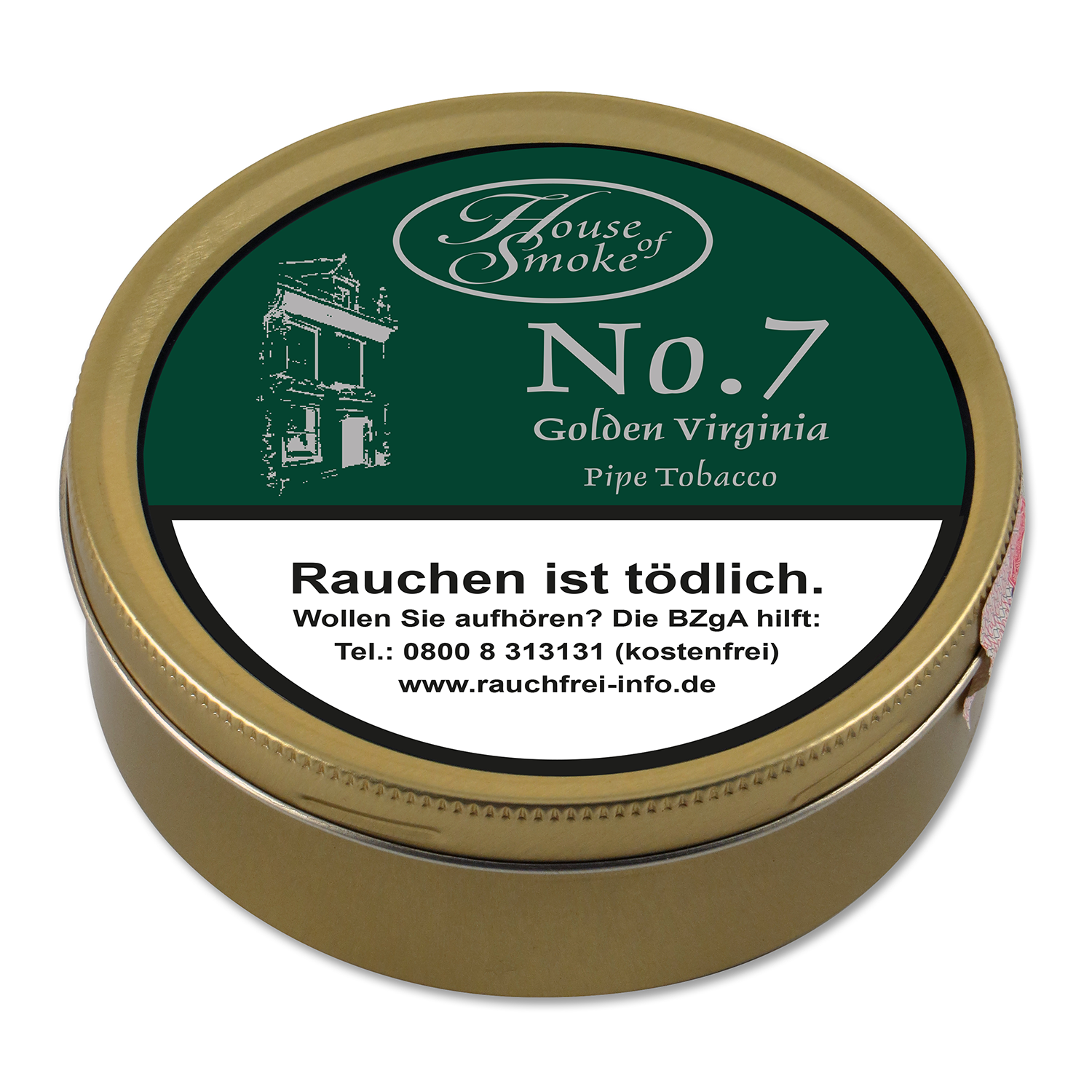 House of Smoke No 7 Golden Virginia Pfeifentabak Dose Small