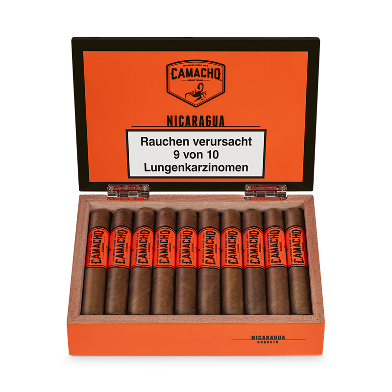 Camacho Nicaragua Rubusto Zigarren Kiste offen