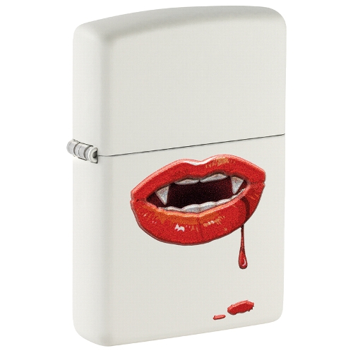 Zippo weiß matt Vampire Lips Design
