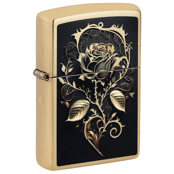 Zippo Golden Rose Messing poliert
