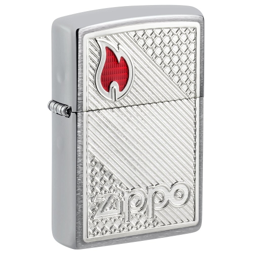 Zippo chrom gebürstet Tiles Emblem