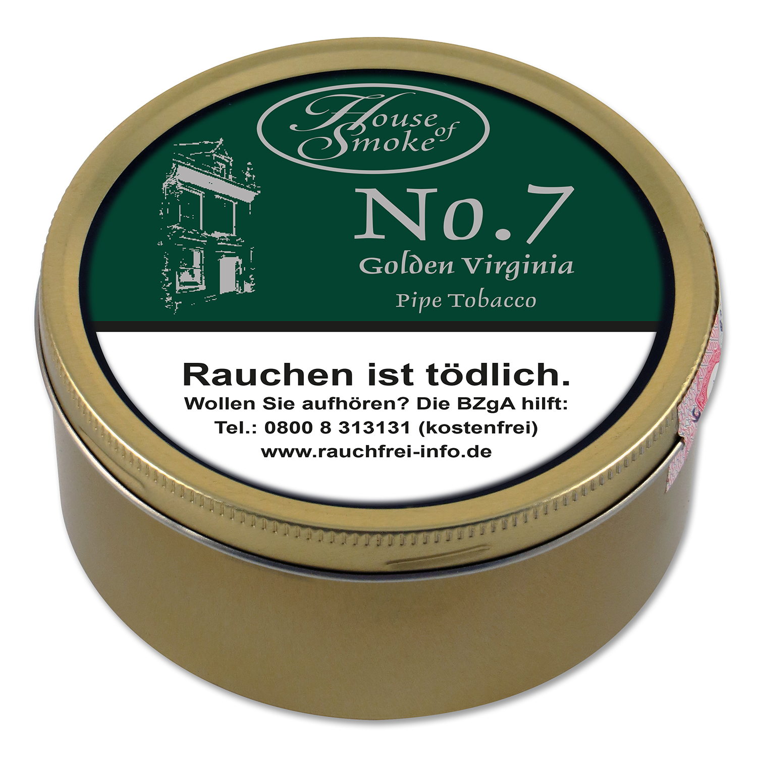 House of Smoke No 7 Golden Virginia Pfeifentabak Dose Large