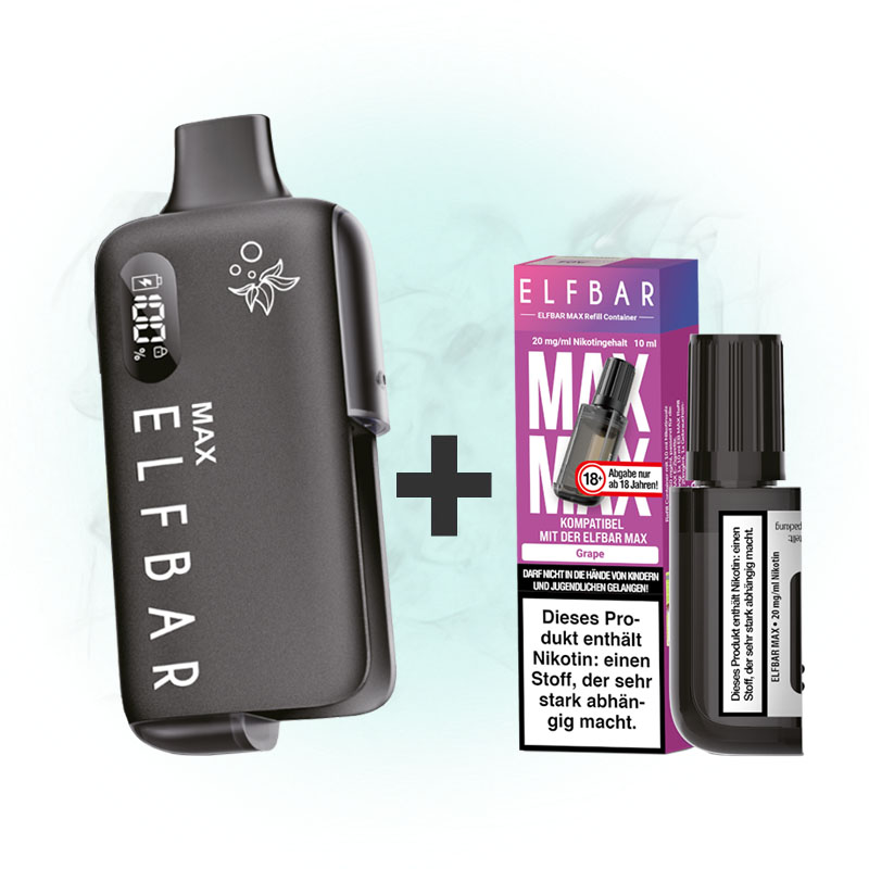 Elfbar Max Device Black + Grape Pod