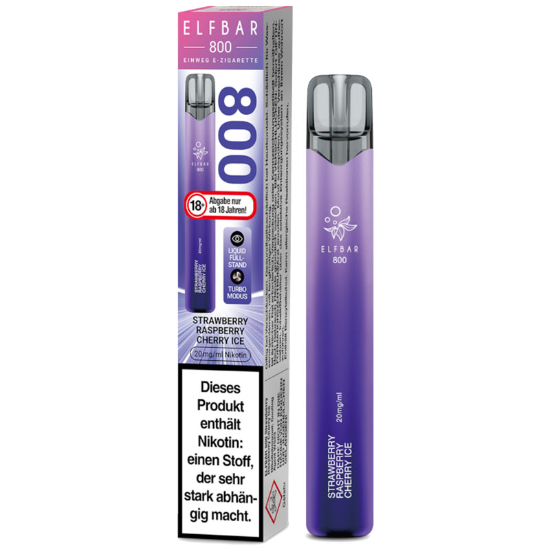 Elfbar 800 Strawberry Raspberry Cherry Ice 20mg Einweg E-Zigarette