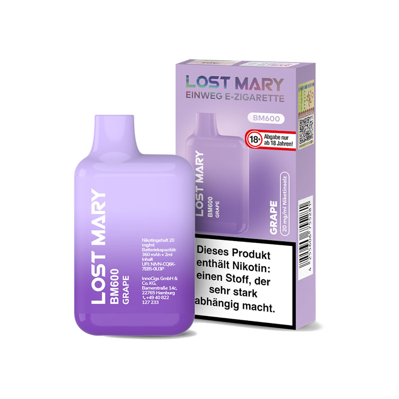 Lost Mary BM600 CP Grape 20mg Einweg E-Zigarette