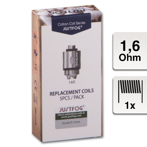 JustFog 1,6 Ohm E-Clearomizercoil Packung