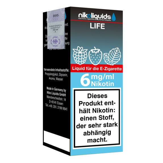 Nikoliquids Life 6mg Liquid Flasche