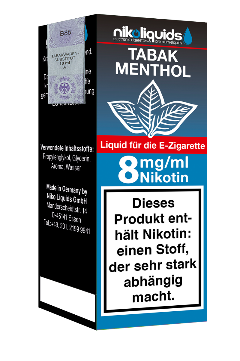 E-Liquid NIKOLIQUIDS Tabak Menthol 8 mg