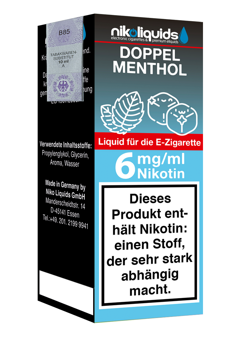 E-Liquid Nikoliquids Doppel Menthol 6 mg 70 Pg/30 Vg