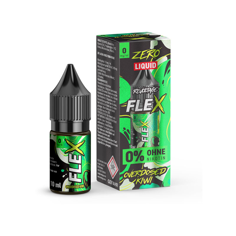Revoltage Flex Overdosed Kiwi 0mg Liquid Flasche