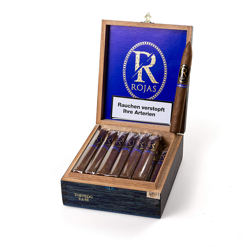 Rojas Bluebonnet Torpedo Zigarren Kiste offen