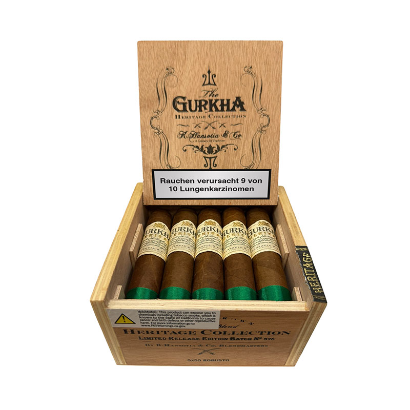 Gurkha Heritage Corto Robusto Zigarren Kiste Open
