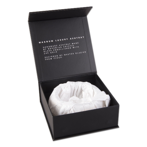 Glasascher Reshat Böhmisches Kristallglas Schachtel offen