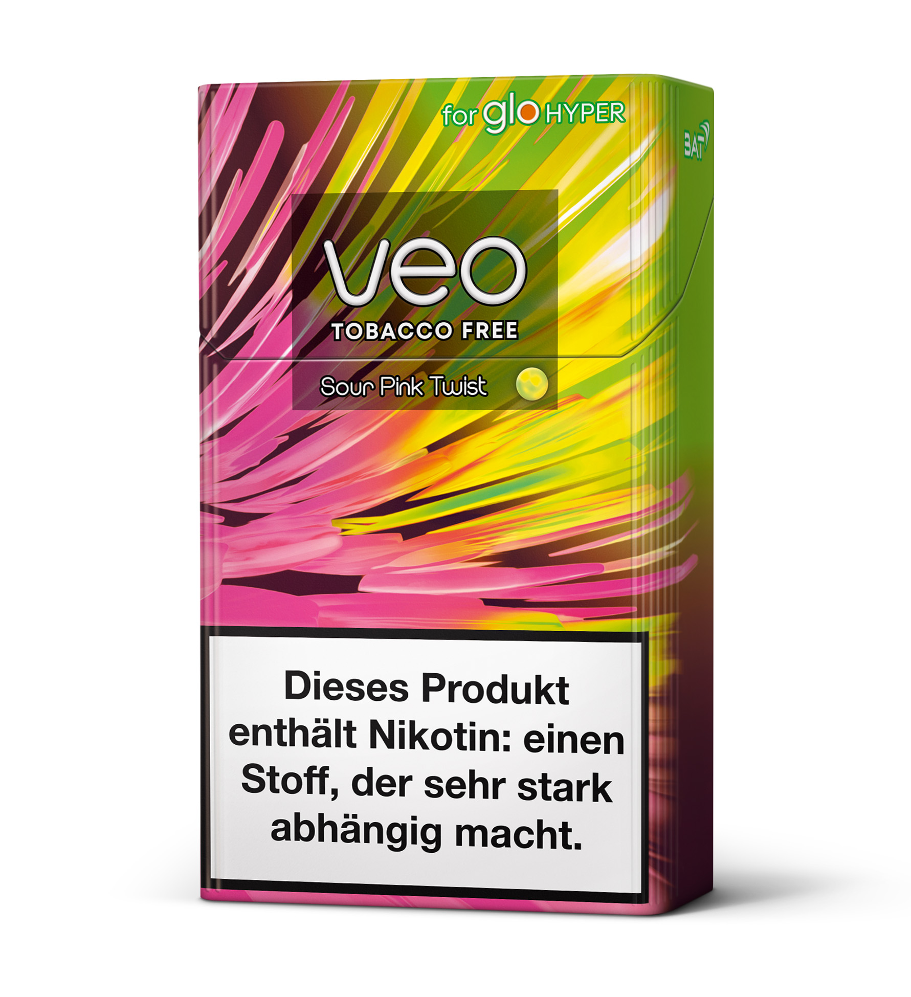 Veo Sour Pink Twist Sticks Packung