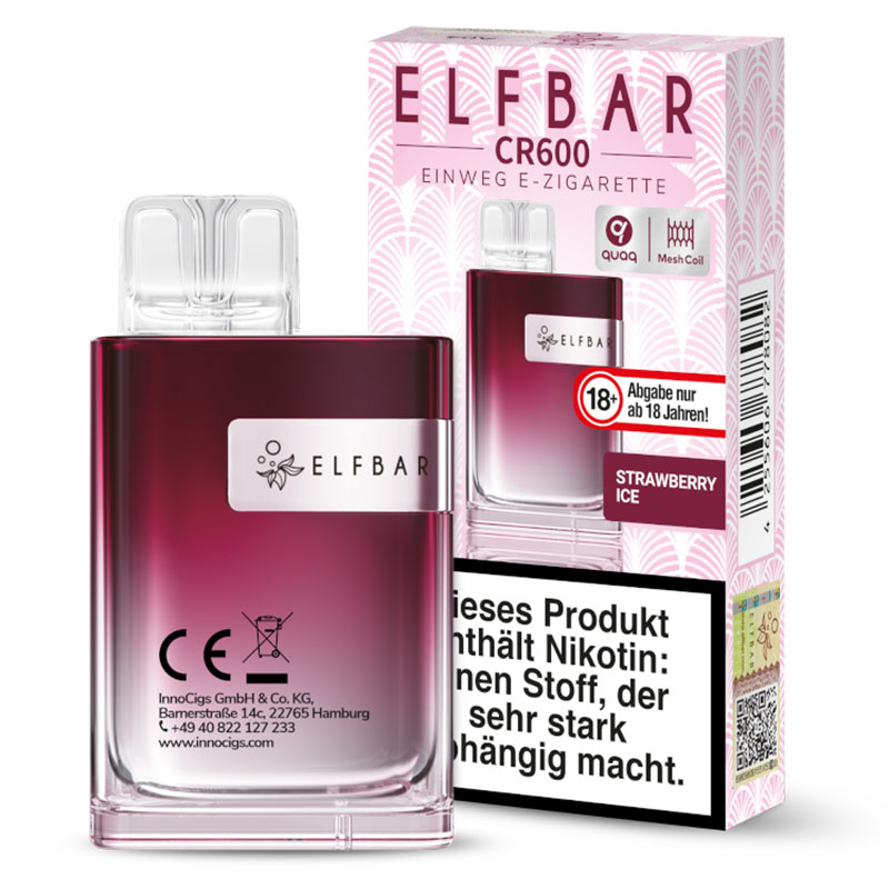 Elfbar CR600 Strawberry Ice 20mg Einweg E-Zigarette
