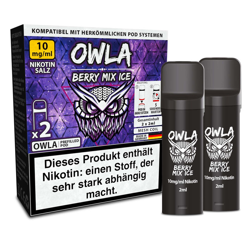 Owla Berry Mix Ice 10mg Prefilled Pods Packung