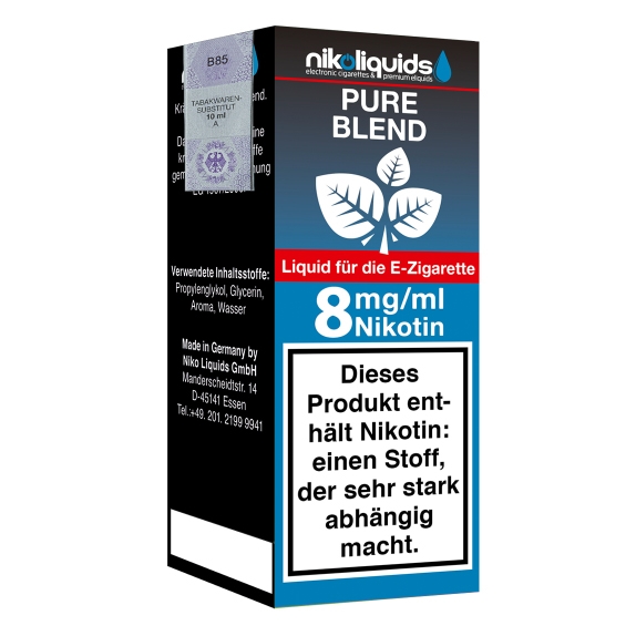 Nikoliquids Pure Blend 8mg Liquid Flasche