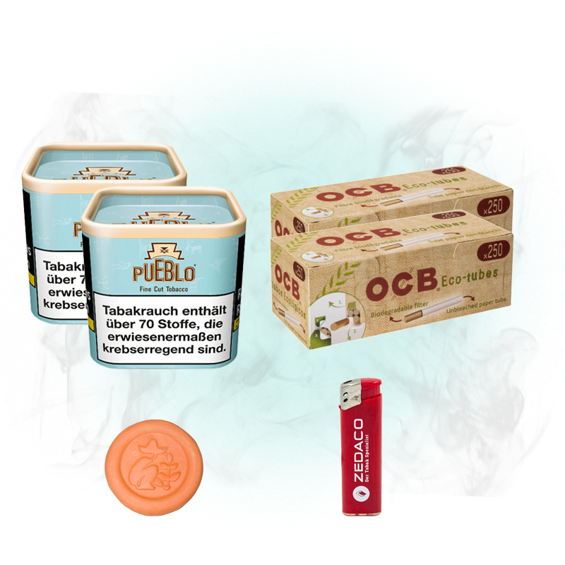 Pueblo Blue Tabak Aktion Small mit Befeuchter