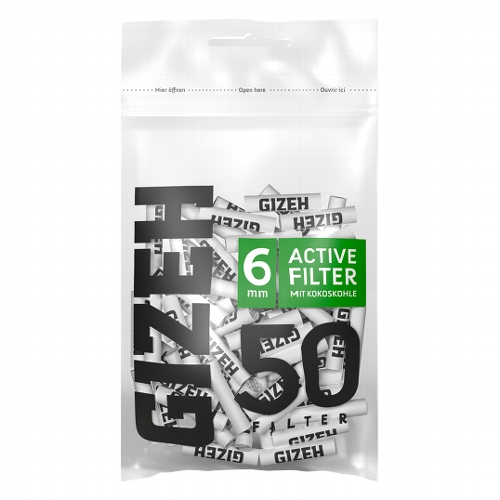 Gizeh Aktivkohlefilter Black 6mm Tüte
