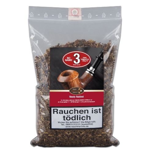 No Name No 3 Ready Rubbed Pfeifentabak Tüte